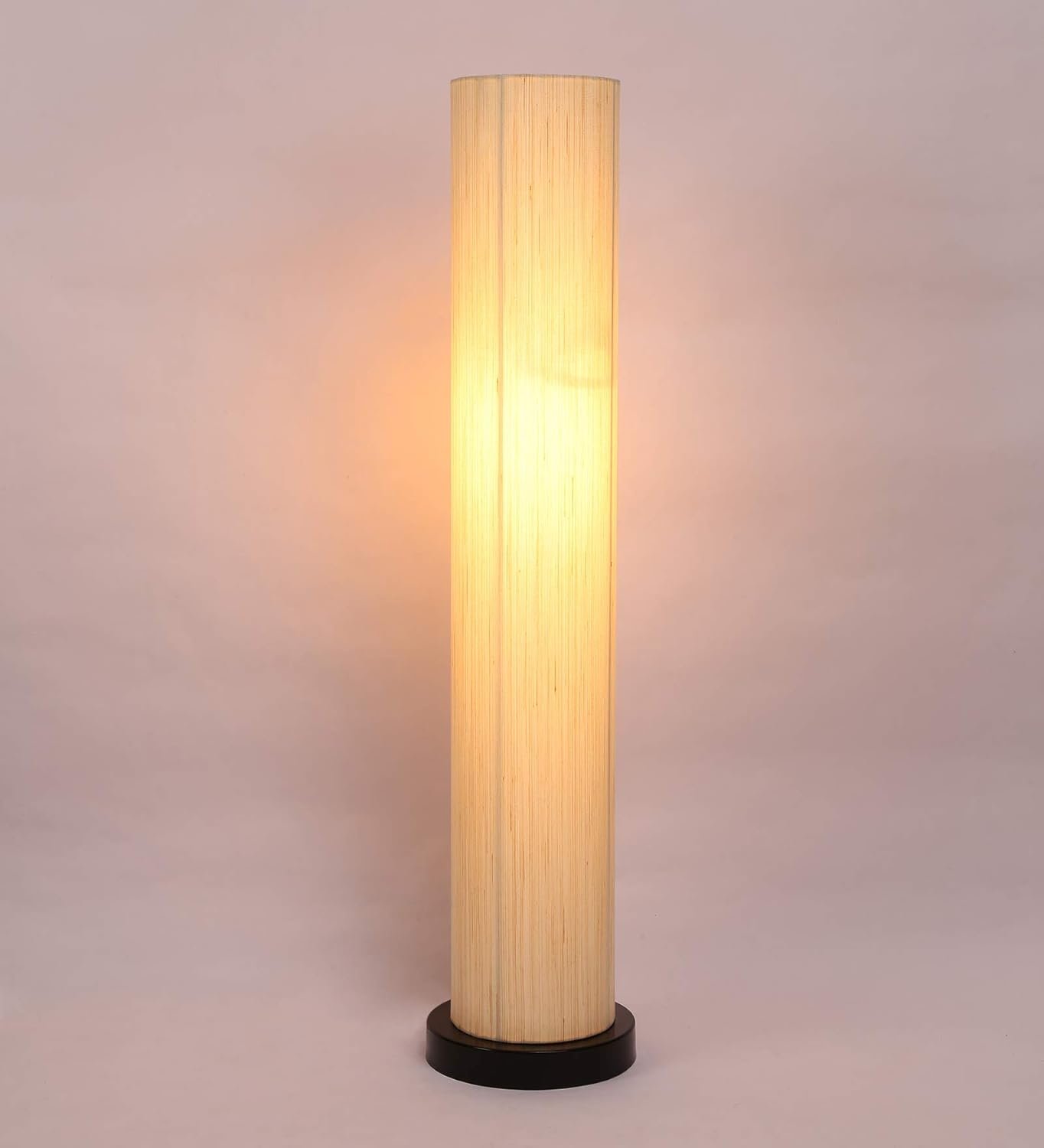Off White Khadi Cotton Round Iron Floor Lamps (Off White,Khadi)�