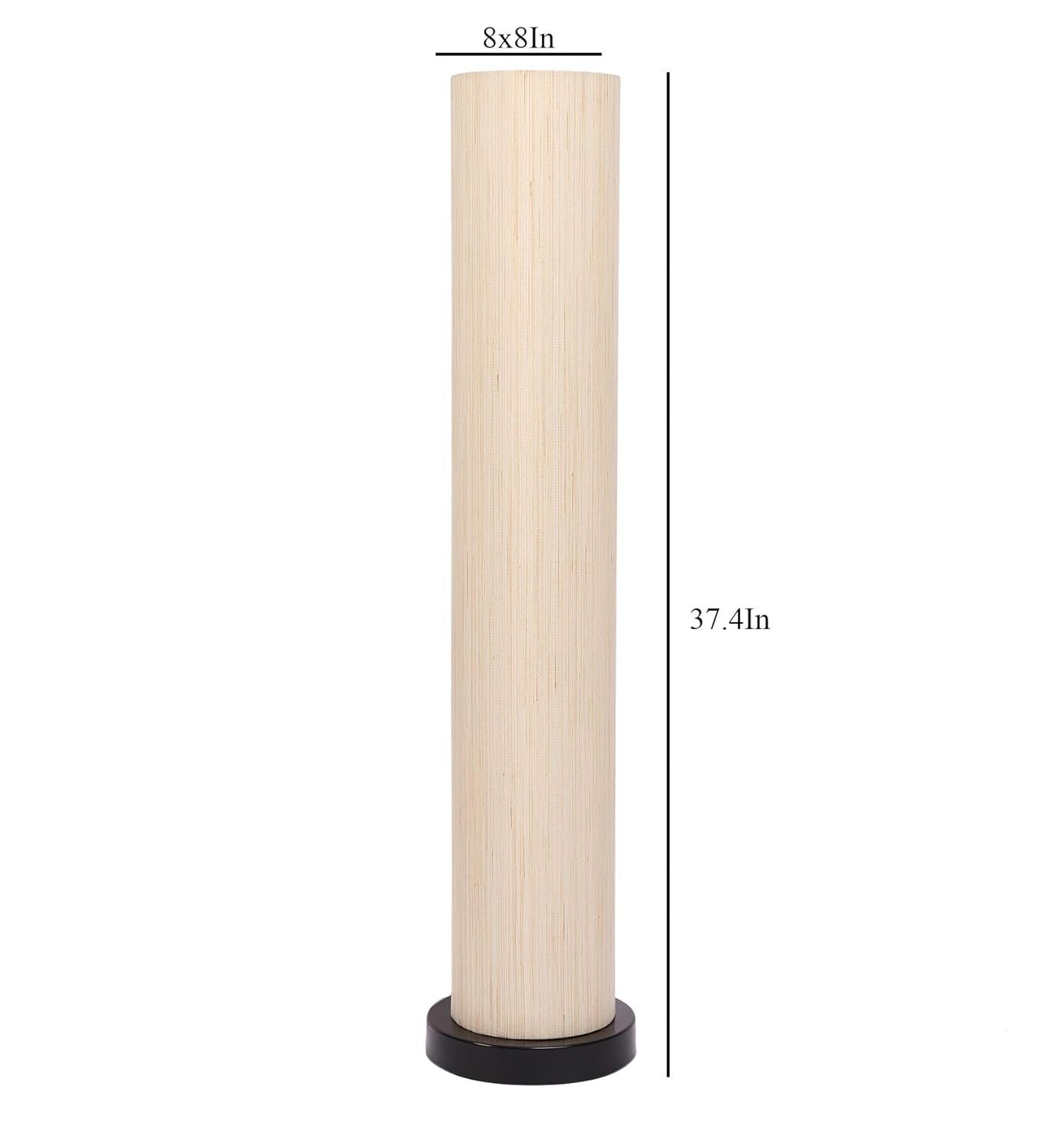 Off White Khadi Cotton Round Iron Floor Lamps (Off White,Khadi)�