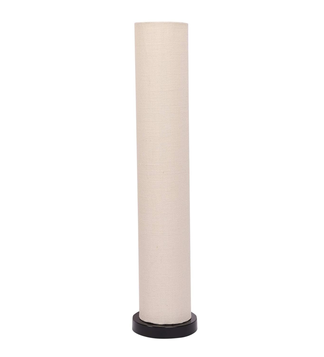 White Jute Round Iron Floor Lamps (White, Jute)