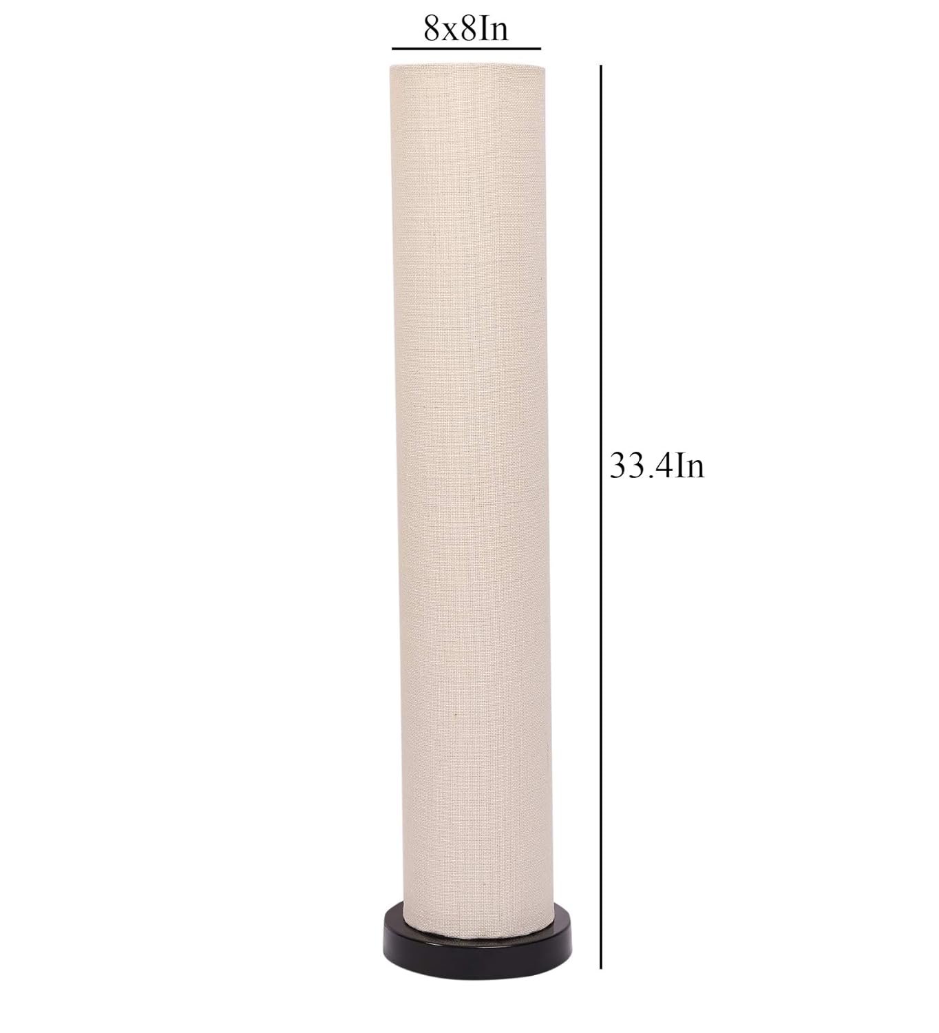 White Jute Round Iron Floor Lamps (White, Jute)