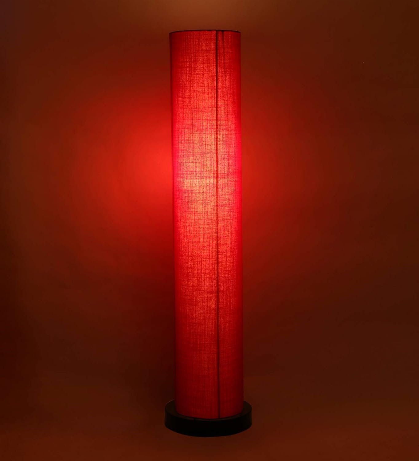 Red Round Cotton Iron Floor Lamps (Red,Cotton)