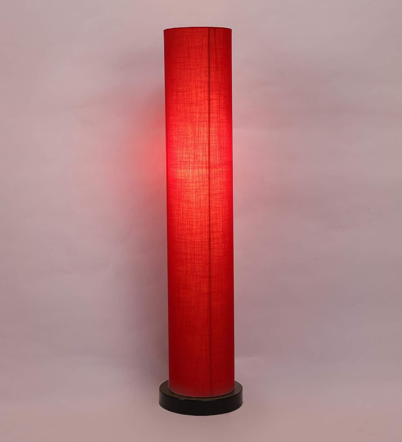 Red Round Cotton Iron Floor Lamps (Red,Cotton)