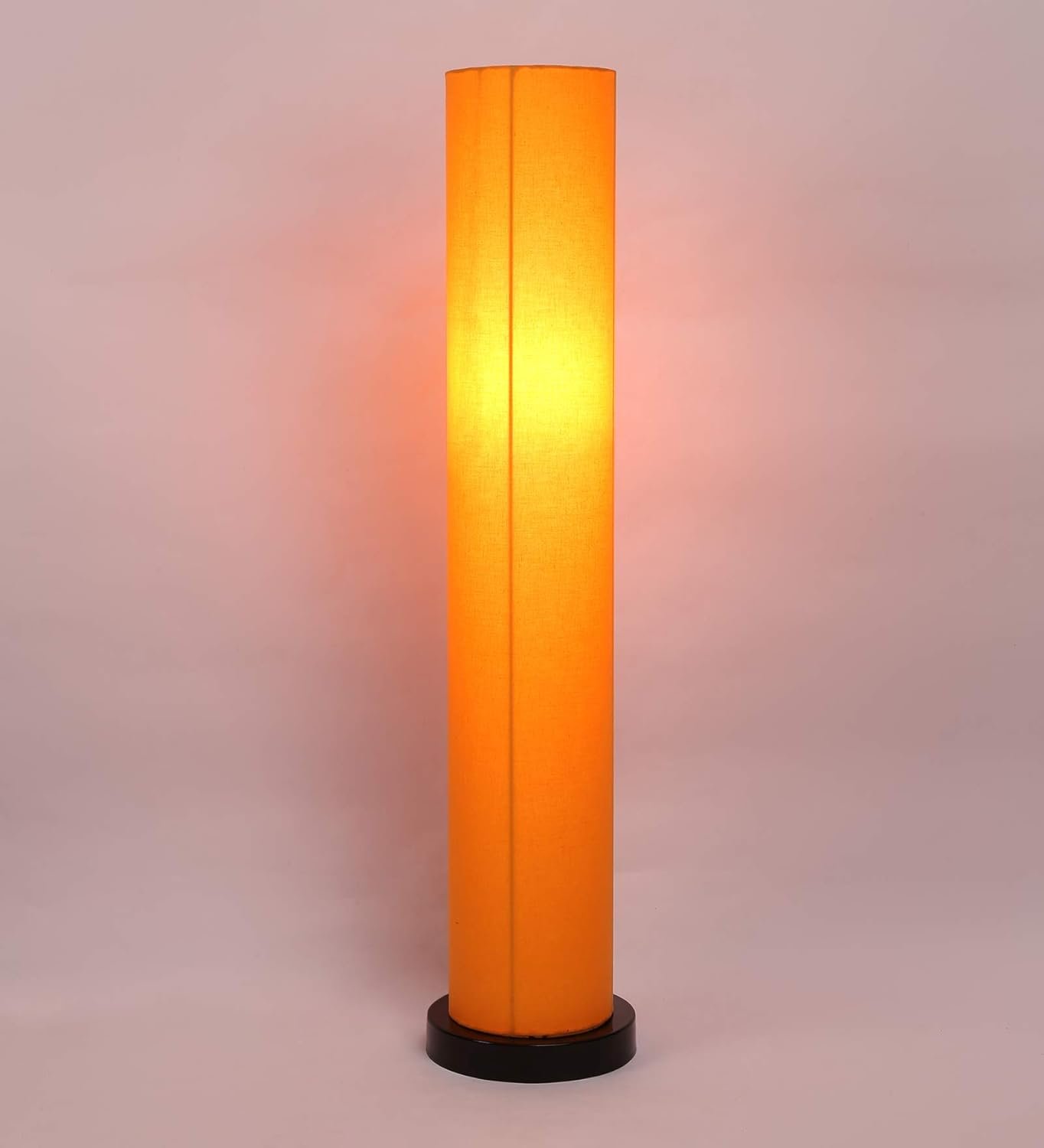 Yellow Round Cotton Iron Floor Lamps (Yellow,Cotton)