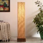 Jute Square Natural Wood Floor Lamps (Beige)
