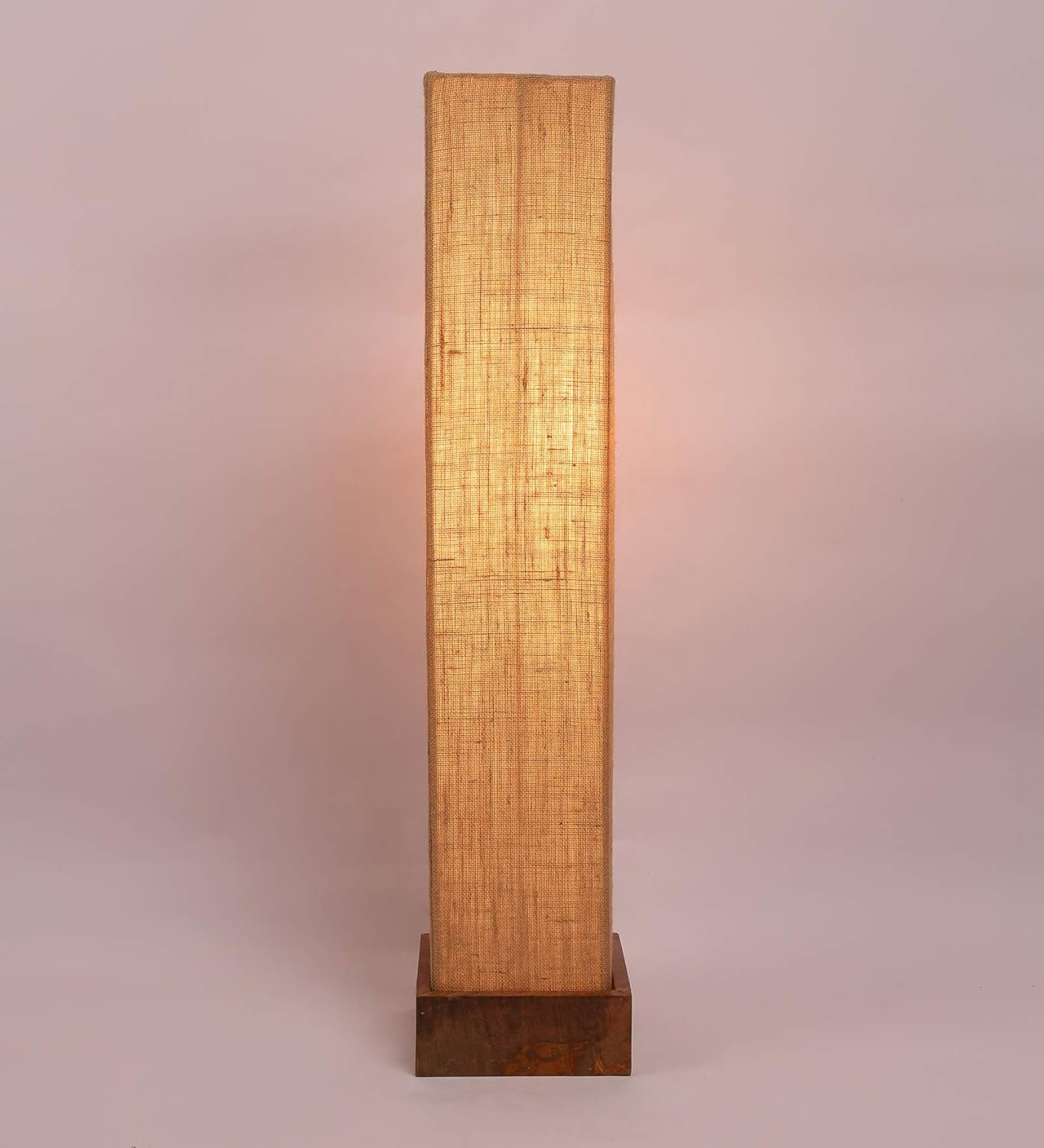 Jute Square Natural Wood Floor Lamps (Beige)