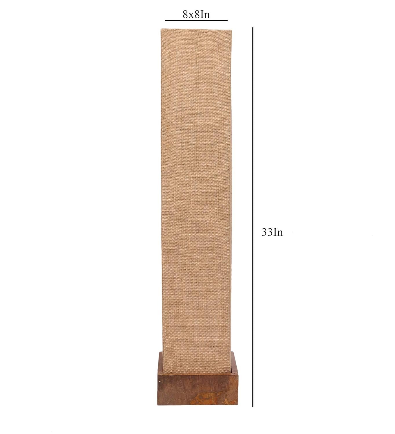 Jute Square Natural Wood Floor Lamps (Beige)