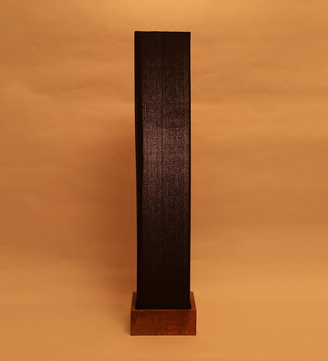 Cotton Square Natural Wood Floor Lamps (Black)