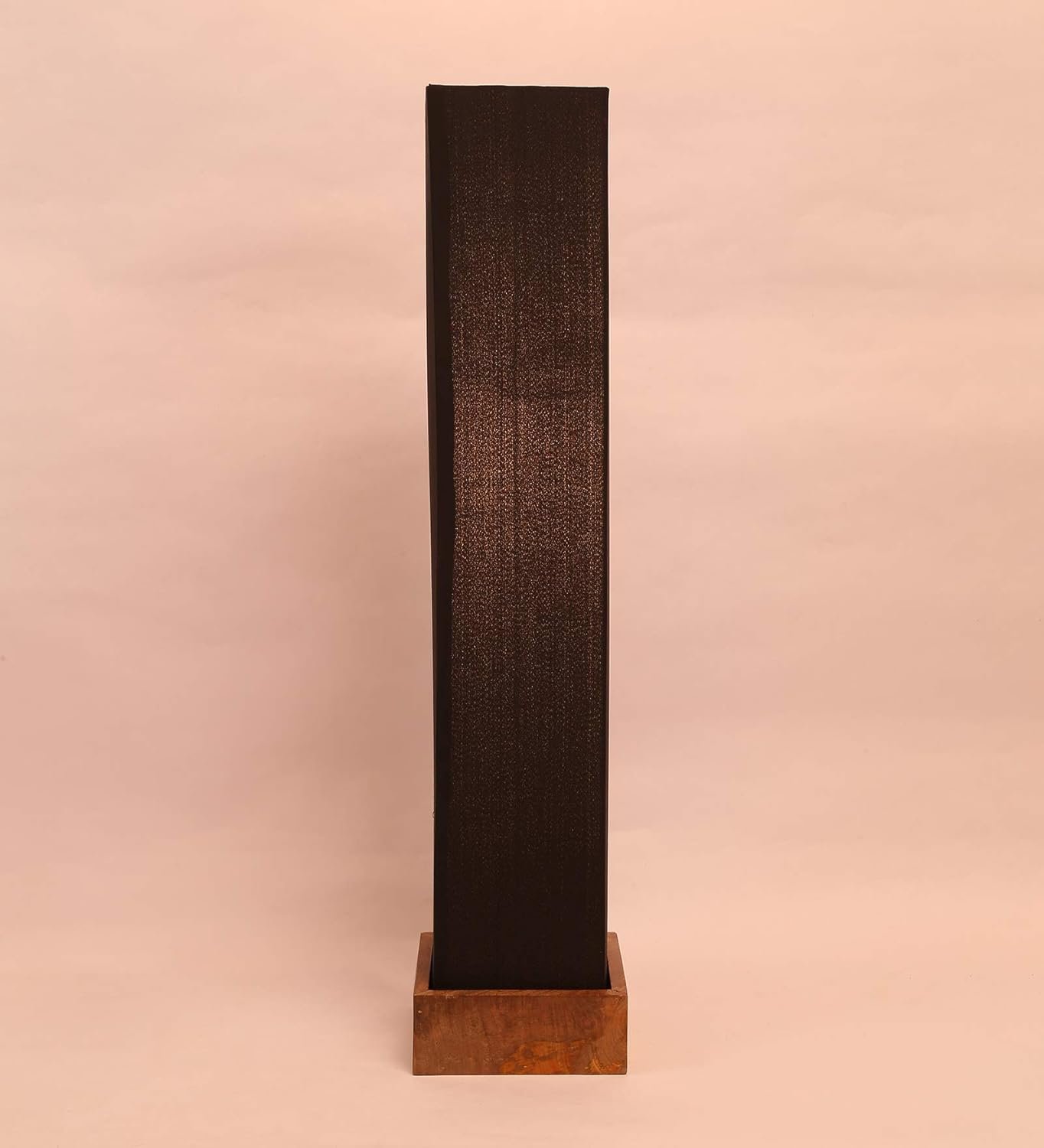 Cotton Square Natural Wood Floor Lamps (Black)