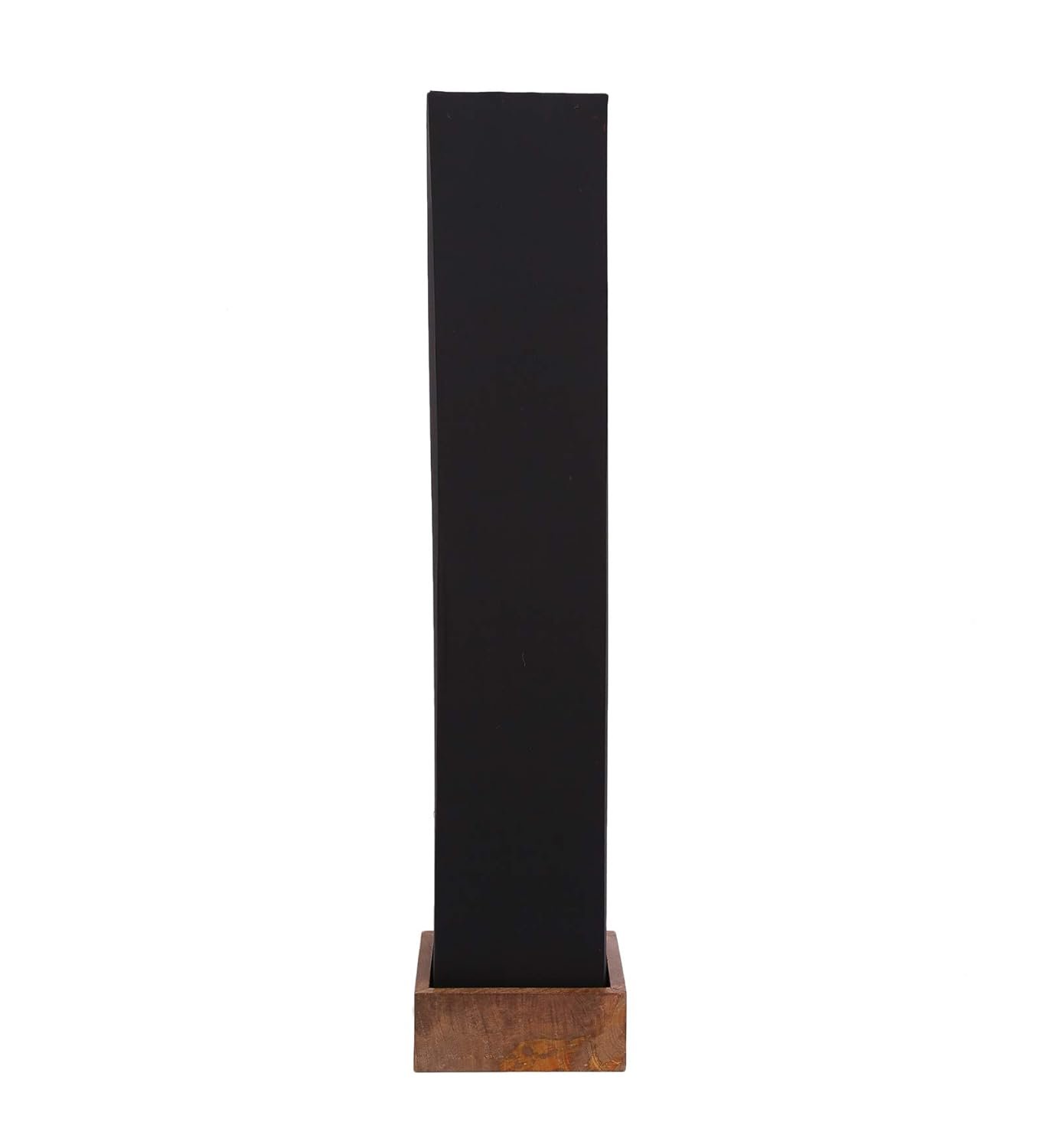Cotton Square Natural Wood Floor Lamps (Black)