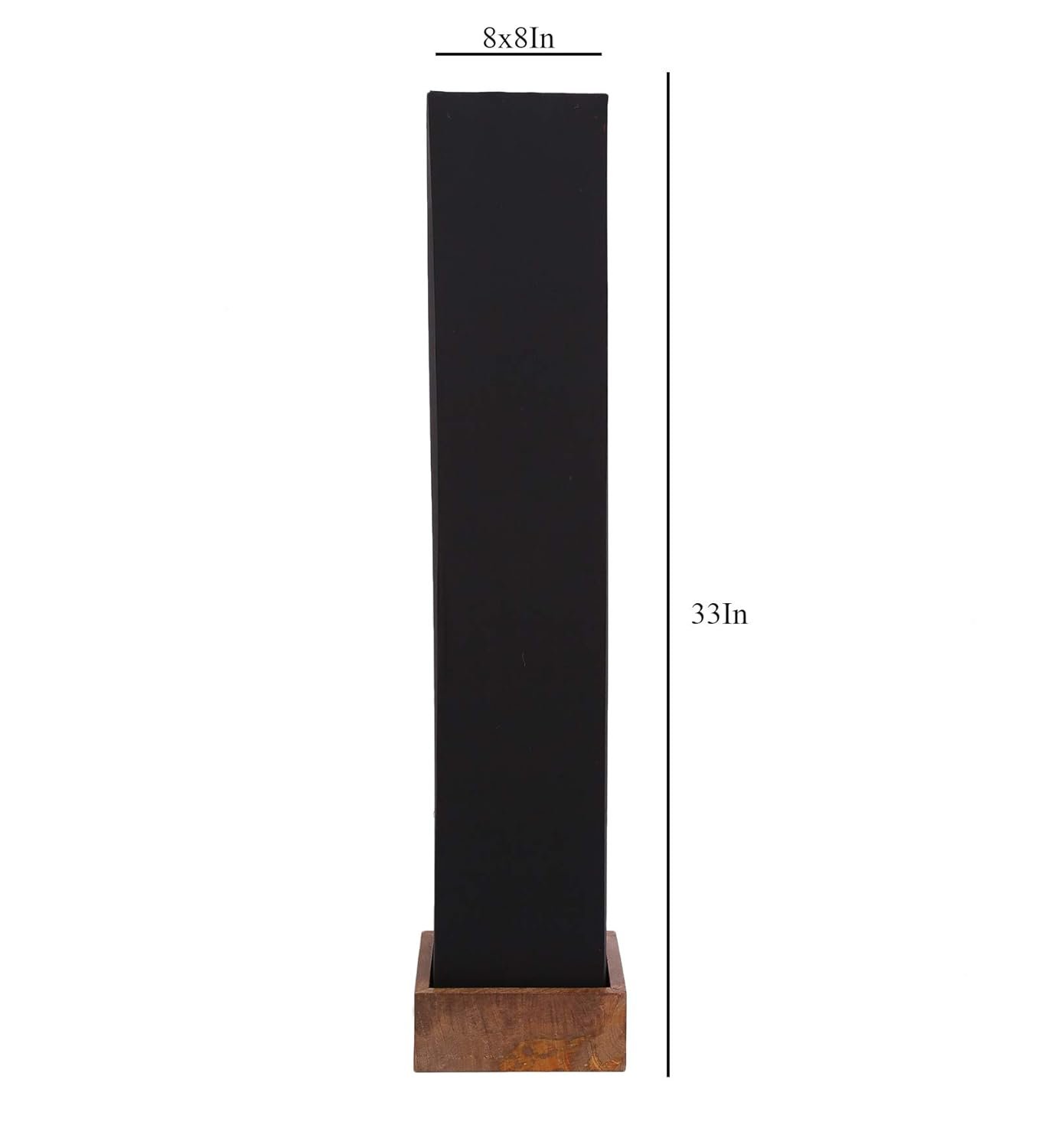 Cotton Square Natural Wood Floor Lamps (Black)