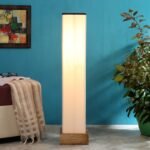 Cotton Square Natural Wood Floor Lamps (Multicolour)