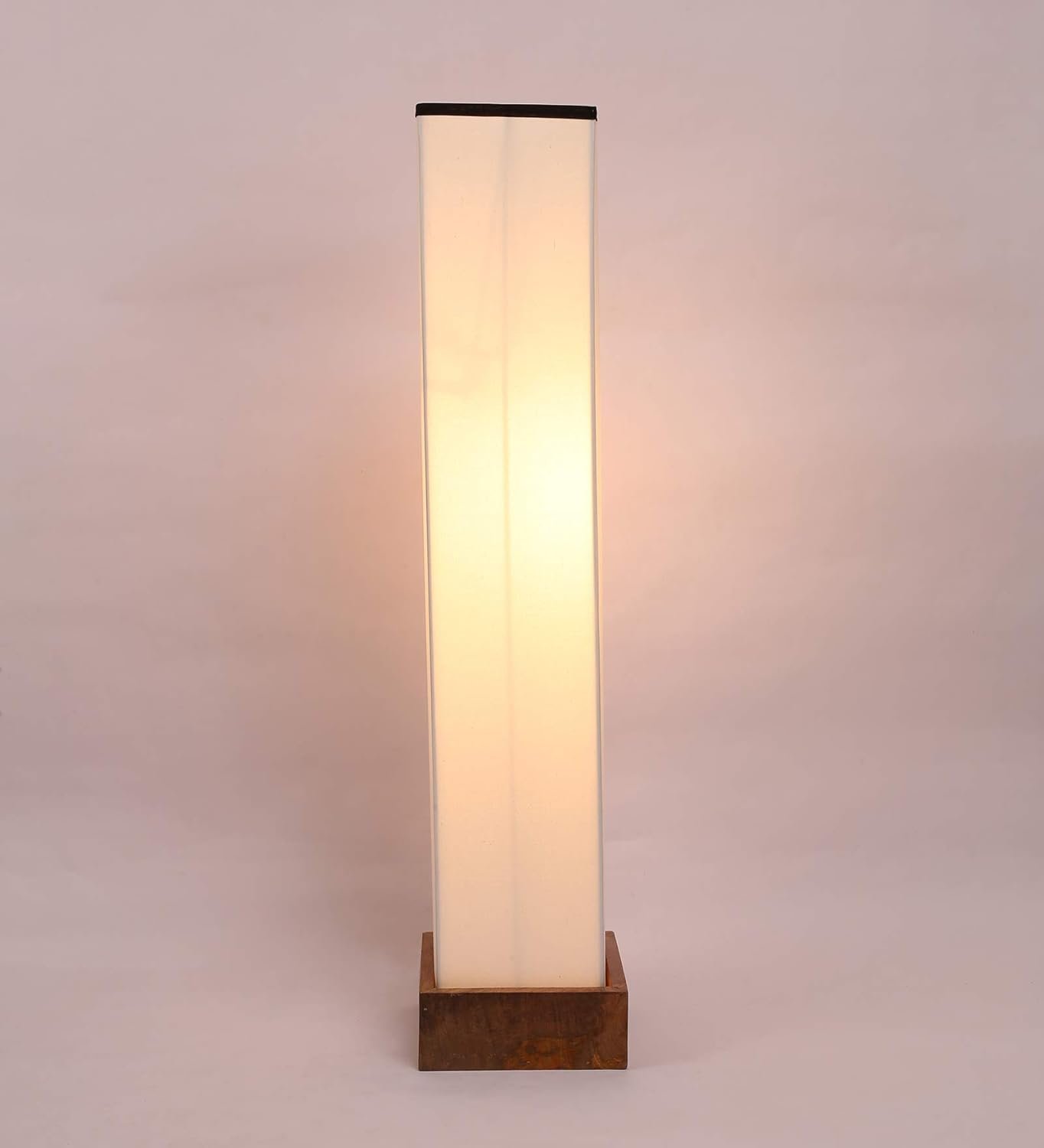Cotton Square Natural Wood Floor Lamps (Multicolour)