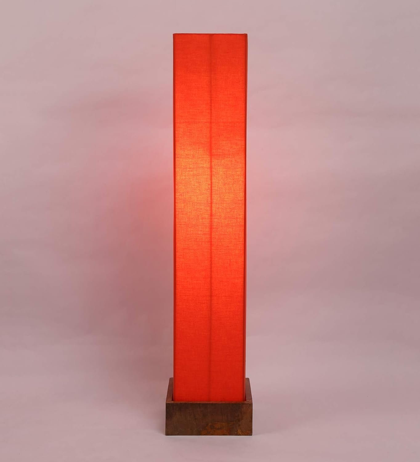 Orange Cotton Square Natural Wood Floor Lamps (Orange,Cotton)