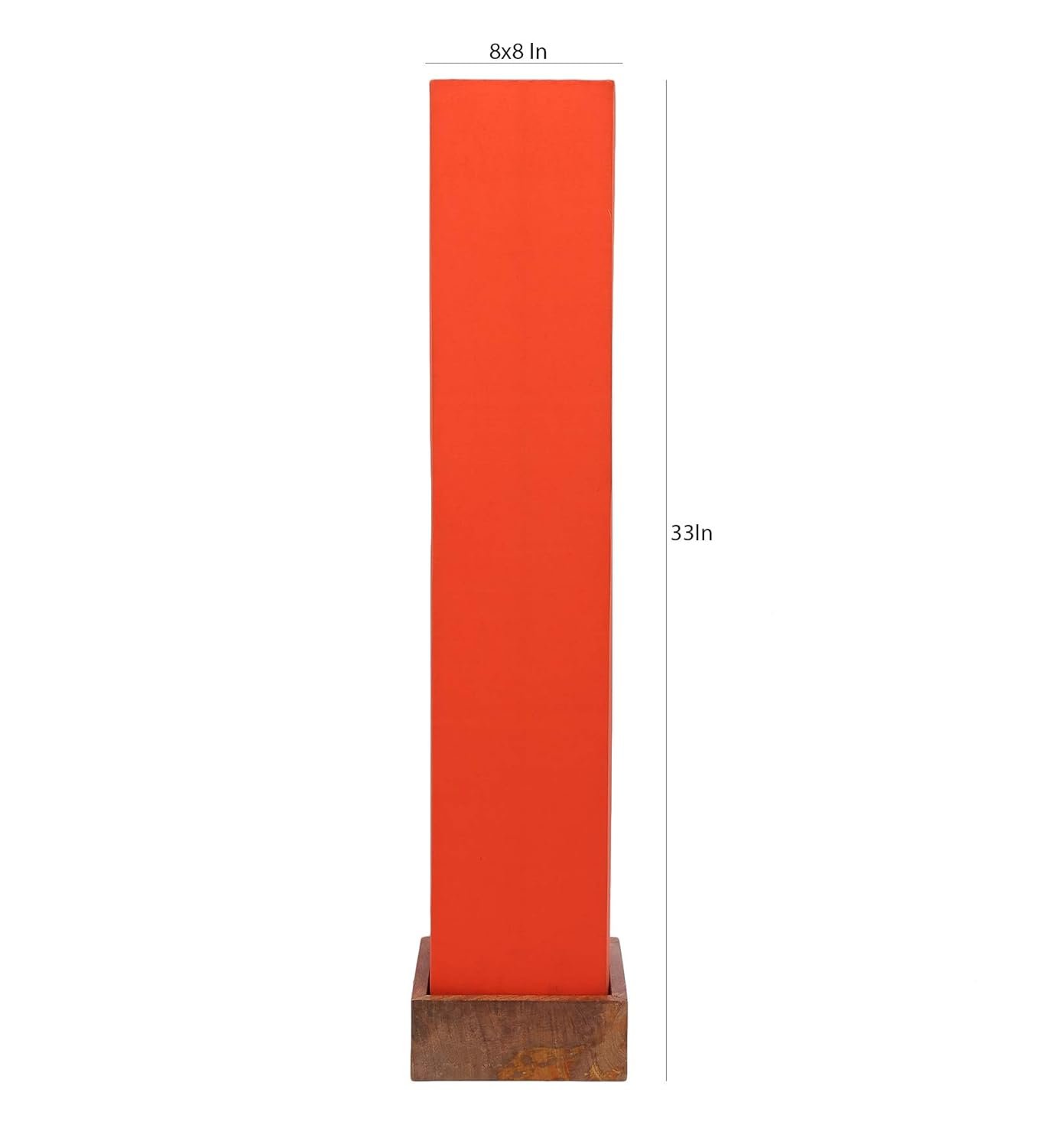Orange Cotton Square Natural Wood Floor Lamps (Orange,Cotton)