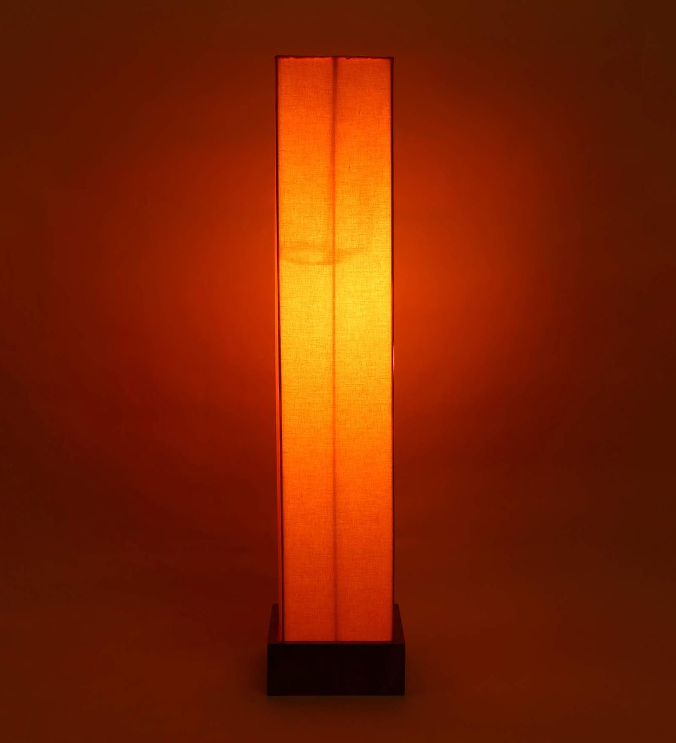 Cotton Square Natural Wood Floor Lamps (Yellow)