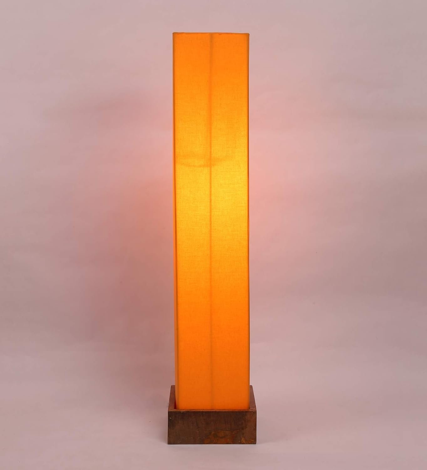 Cotton Square Natural Wood Floor Lamps (Yellow)