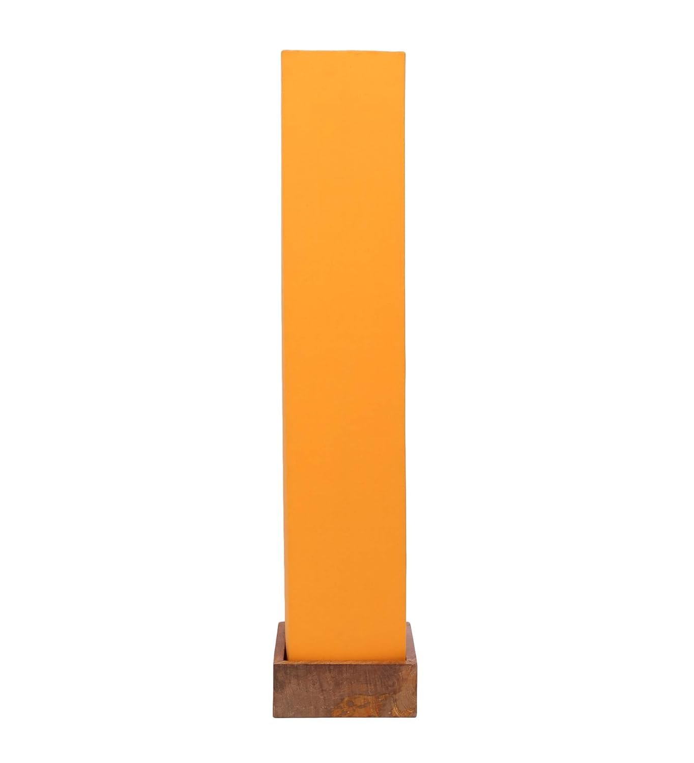 Cotton Square Natural Wood Floor Lamps (Yellow)