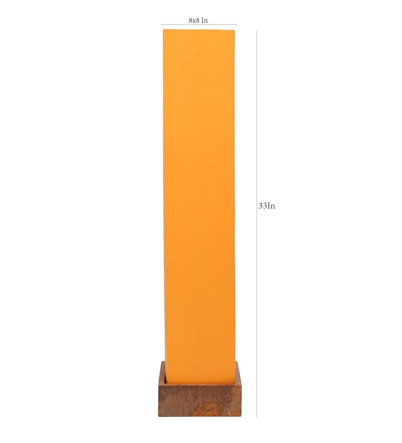 Cotton Square Natural Wood Floor Lamps (Yellow)