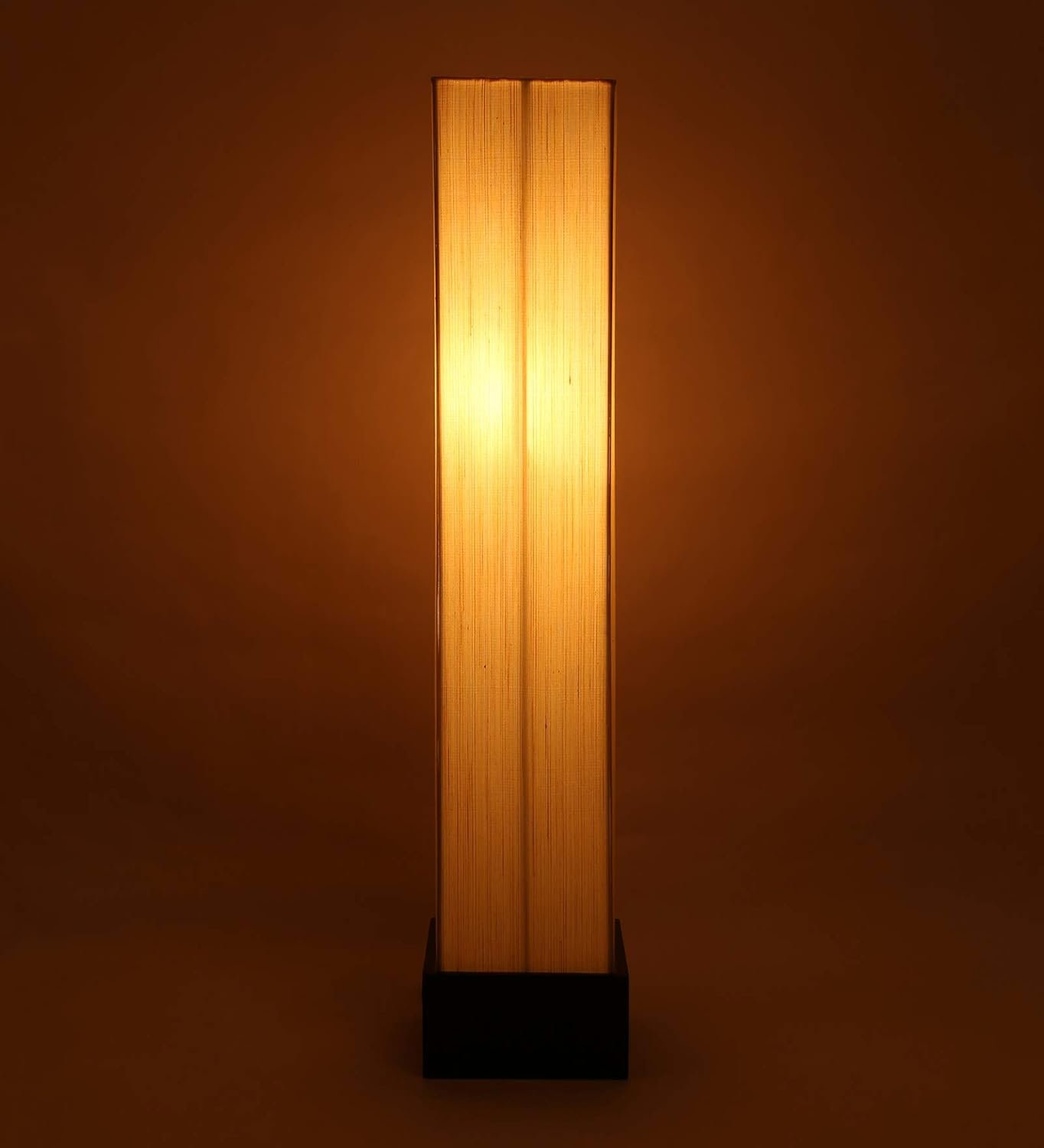 Cotton Square Wooden Floor Lamps (Off White, Khadi)