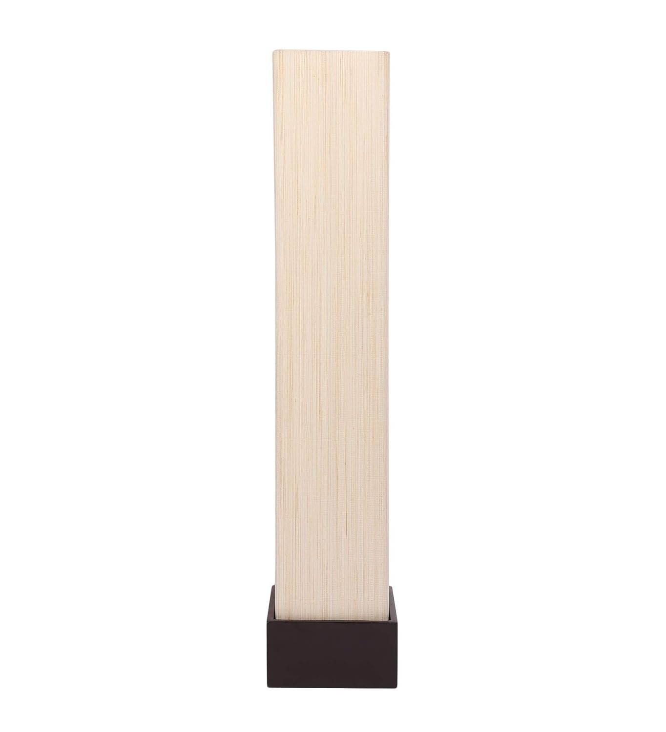 Cotton Square Wooden Floor Lamps (Off White, Khadi)