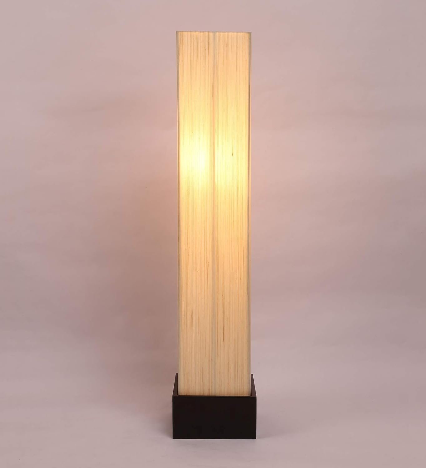 Cotton Square Wooden Floor Lamps (Off White, Khadi)