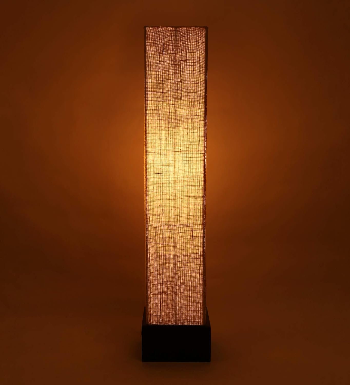 White Jute Square Brown Wood Floor Lamps (White,Jute)