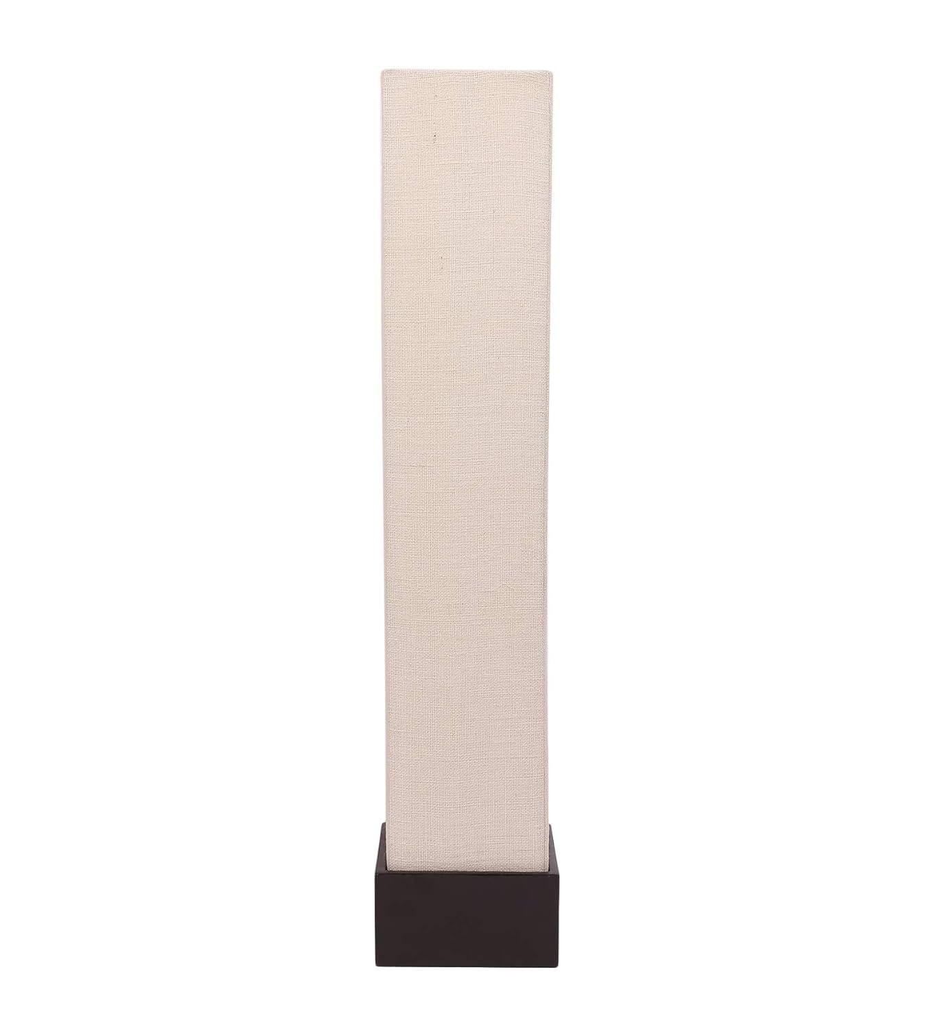 White Jute Square Brown Wood Floor Lamps (White,Jute)