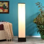 Cotton Square Wooden Floor Lamps (Multicolor)