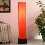 Cotton Square Brown Wood Floor Lamps (Orange)