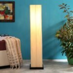 Khadi Cotton Square Iron Floor Lamps (Off White)