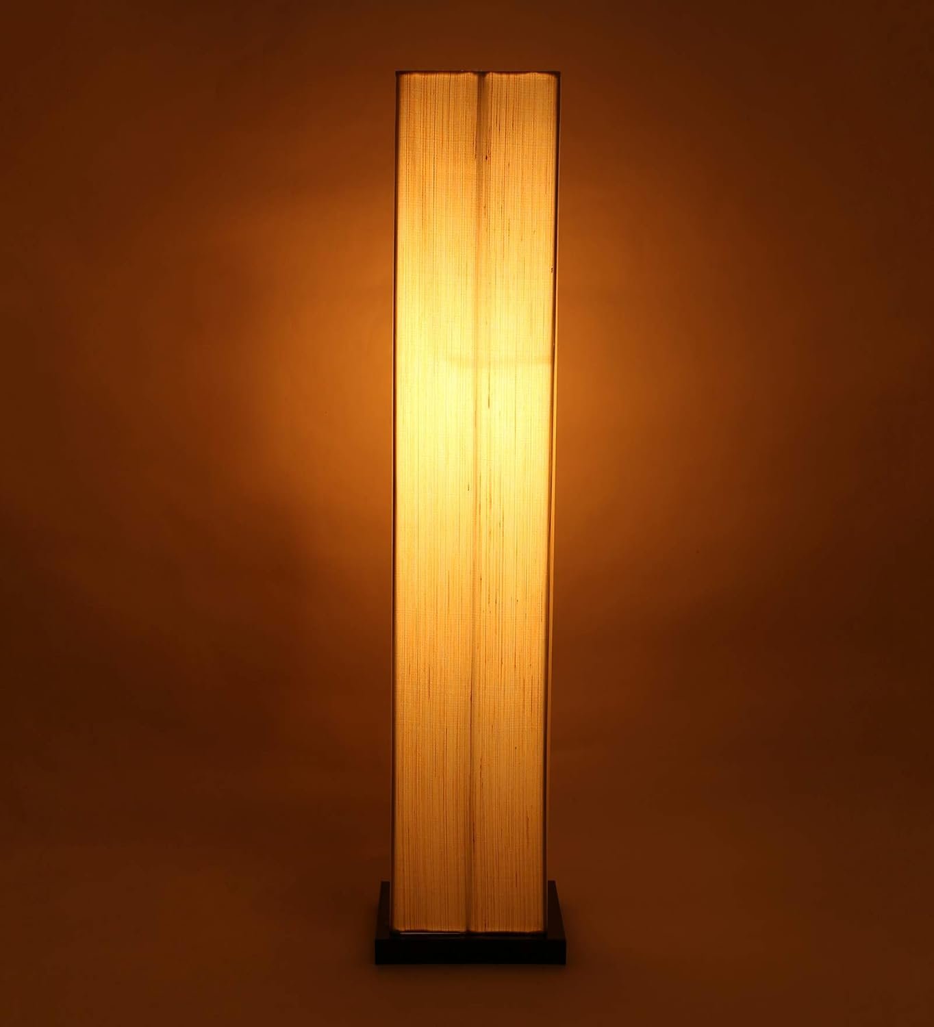 Khadi Cotton Square Iron Floor Lamps (Off White)