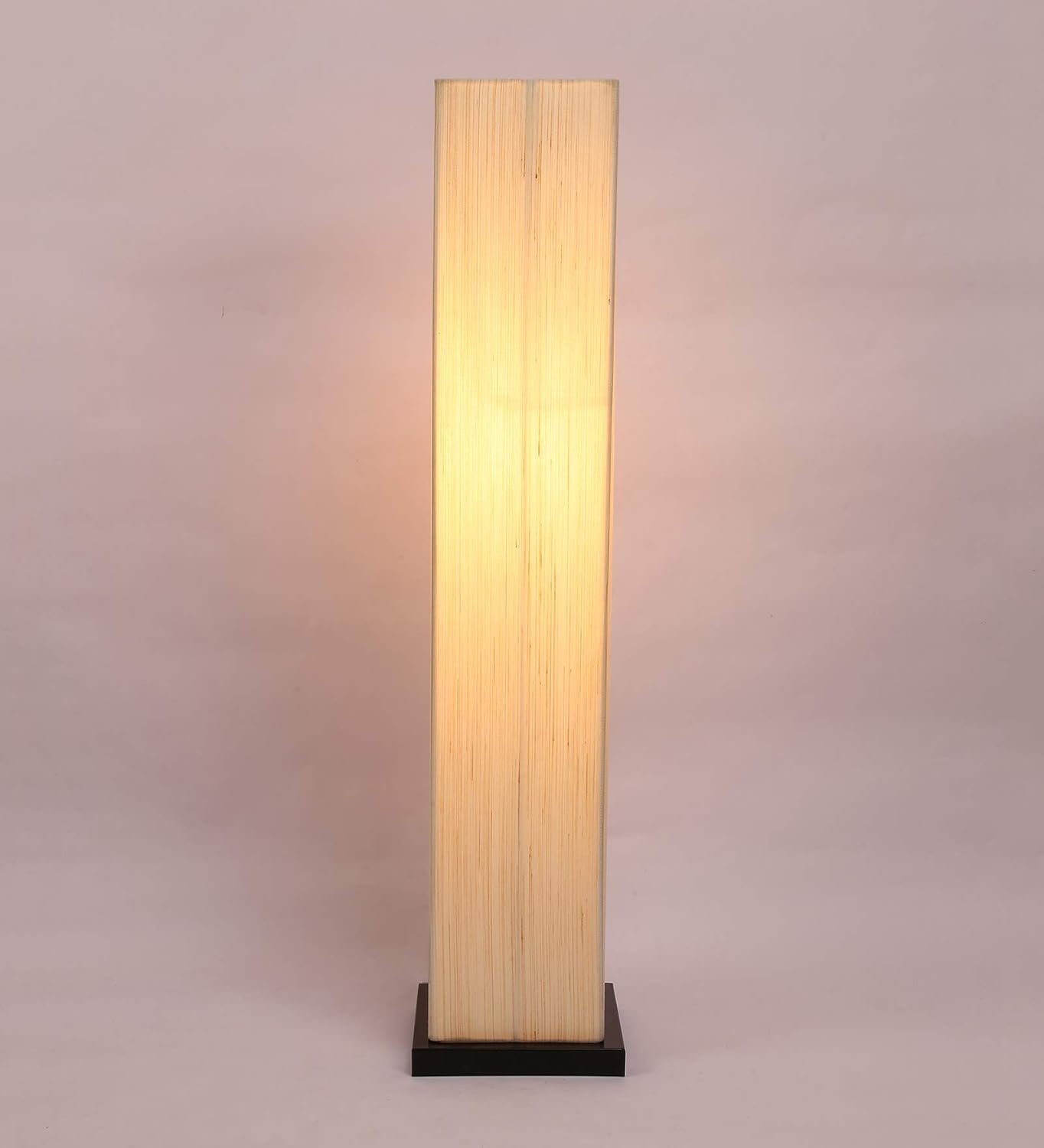 Khadi Cotton Square Iron Floor Lamps (Off White)