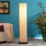 White Jute Square Iron Floor Lamps (White,Jute)
