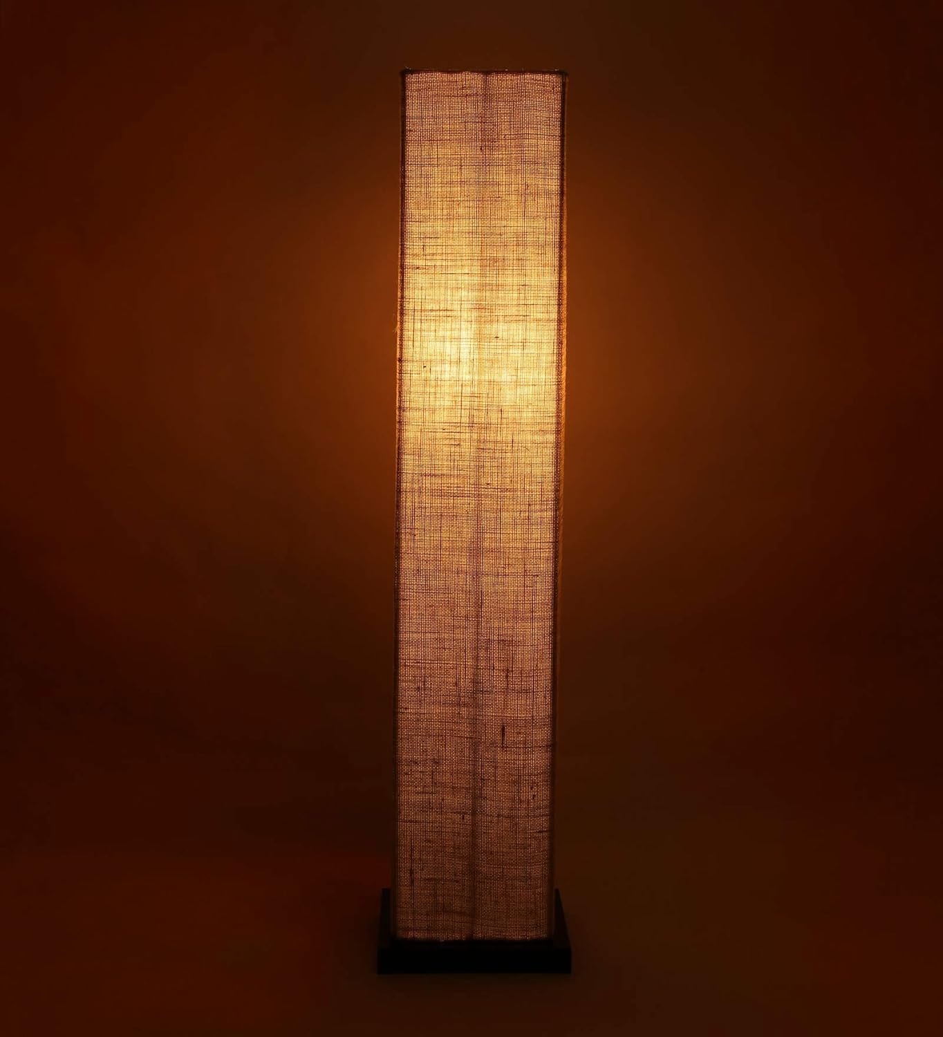 White Jute Square Iron Floor Lamps (White,Jute)