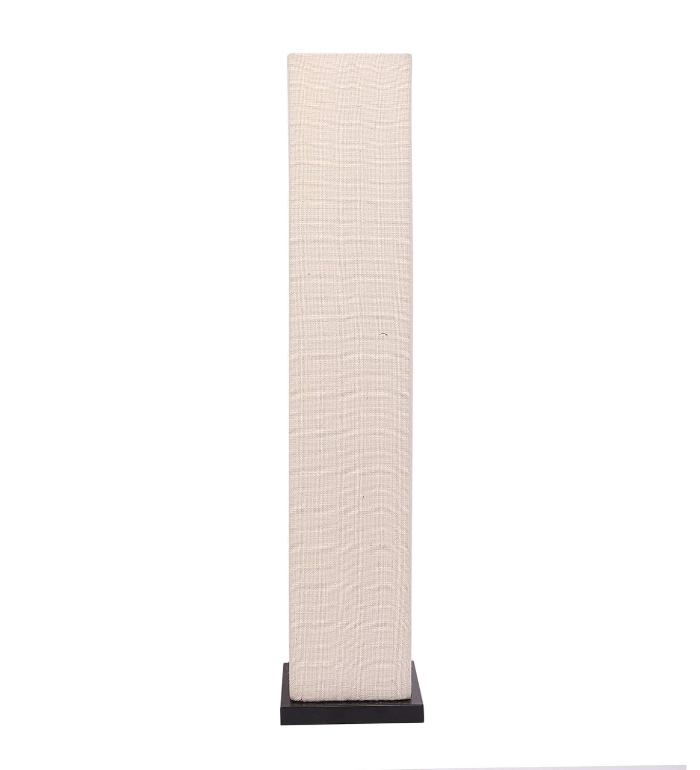 White Jute Square Iron Floor Lamps (White,Jute)