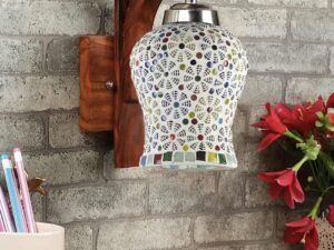 Wooden Wall Lamp, Wall Decor, Wall Hanging Wood Light lamp,Vintage Wall Lamps, Industrial Wall Lights Decorative Home, Living Room, Indoor Outdoor Lighting-Mosaic Glass -B