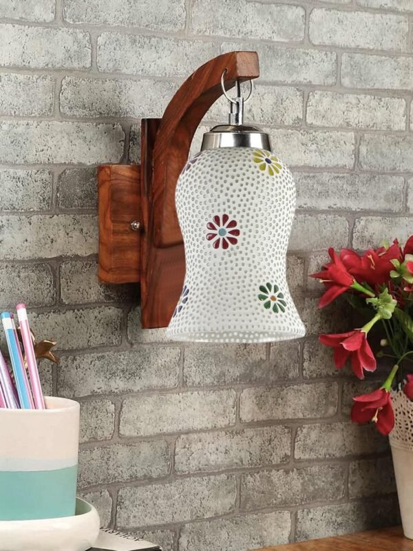 Wooden Wall Lamp, Wall Decor, Wall Hanging Wood Light lamp,Vintage Wall Lamps, Industrial Wall Lights Decorative Home, Living Room, Indoor Outdoor Lighting-Mosaic Glass -G