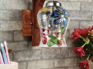 Wooden Wall Lamp, Wall Decor, Wall Hanging Wood Light lamp,Vintage Wall Lamps, Industrial Wall Lights Decorative Home, Living Room, Indoor Outdoor Lighting-Mosaic Glass -I