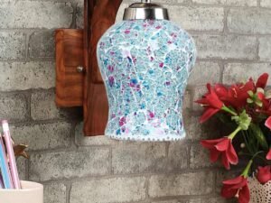 Wooden Wall Lamp, Wall Decor, Wall Hanging Wood Light lamp,Vintage Wall Lamps, Industrial Wall Lights Decorative Home, Living Room, Indoor Outdoor Lighting-Mosaic Glass -O