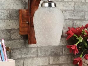 Wooden Wall Lamp, Wall Decor, Wall Hanging Wood Light lamp,Vintage Wall Lamps, Industrial Wall Lights Decorative Home, Living Room, Indoor Outdoor Lighting-Milky Glass -G