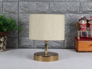 Metal Table lamp with Off-White Cotton Shade