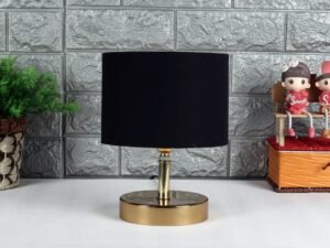 Metal Table lamp with Black Cotton Shade