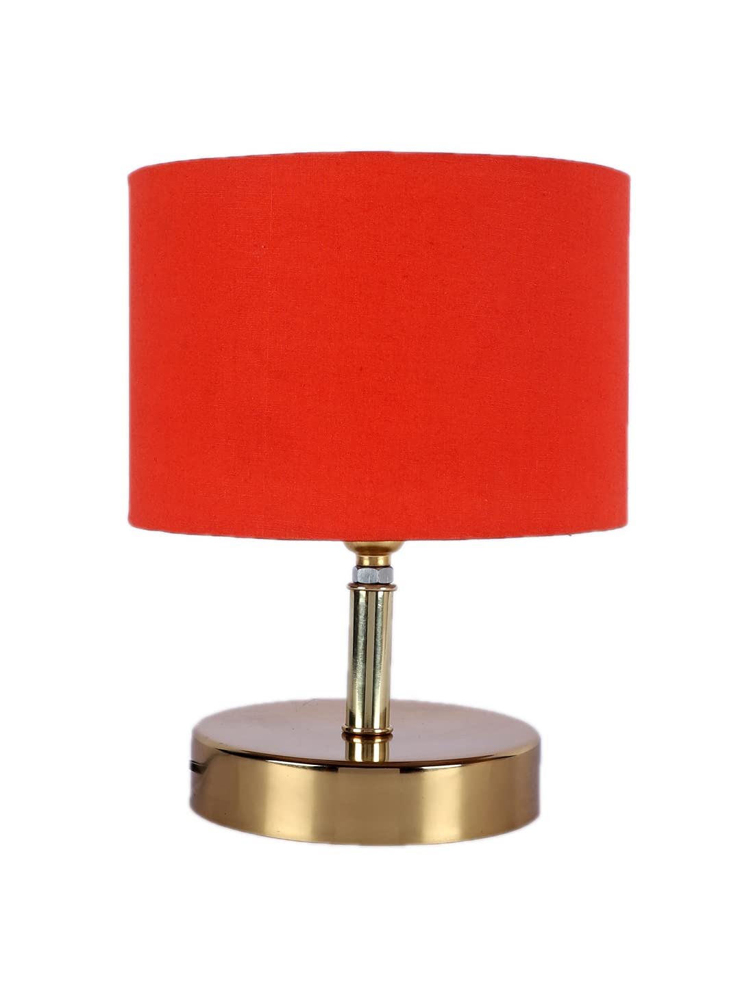Metal Table lamp with Orange Cotton Shade