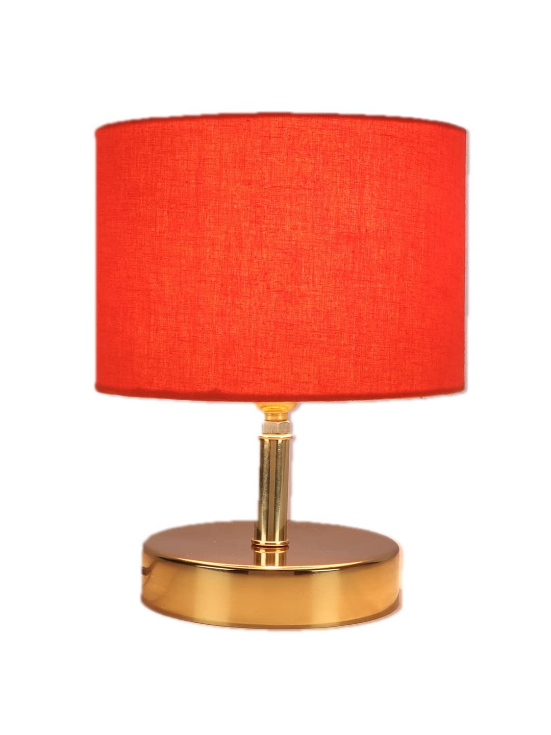 Metal Table lamp with Orange Cotton Shade