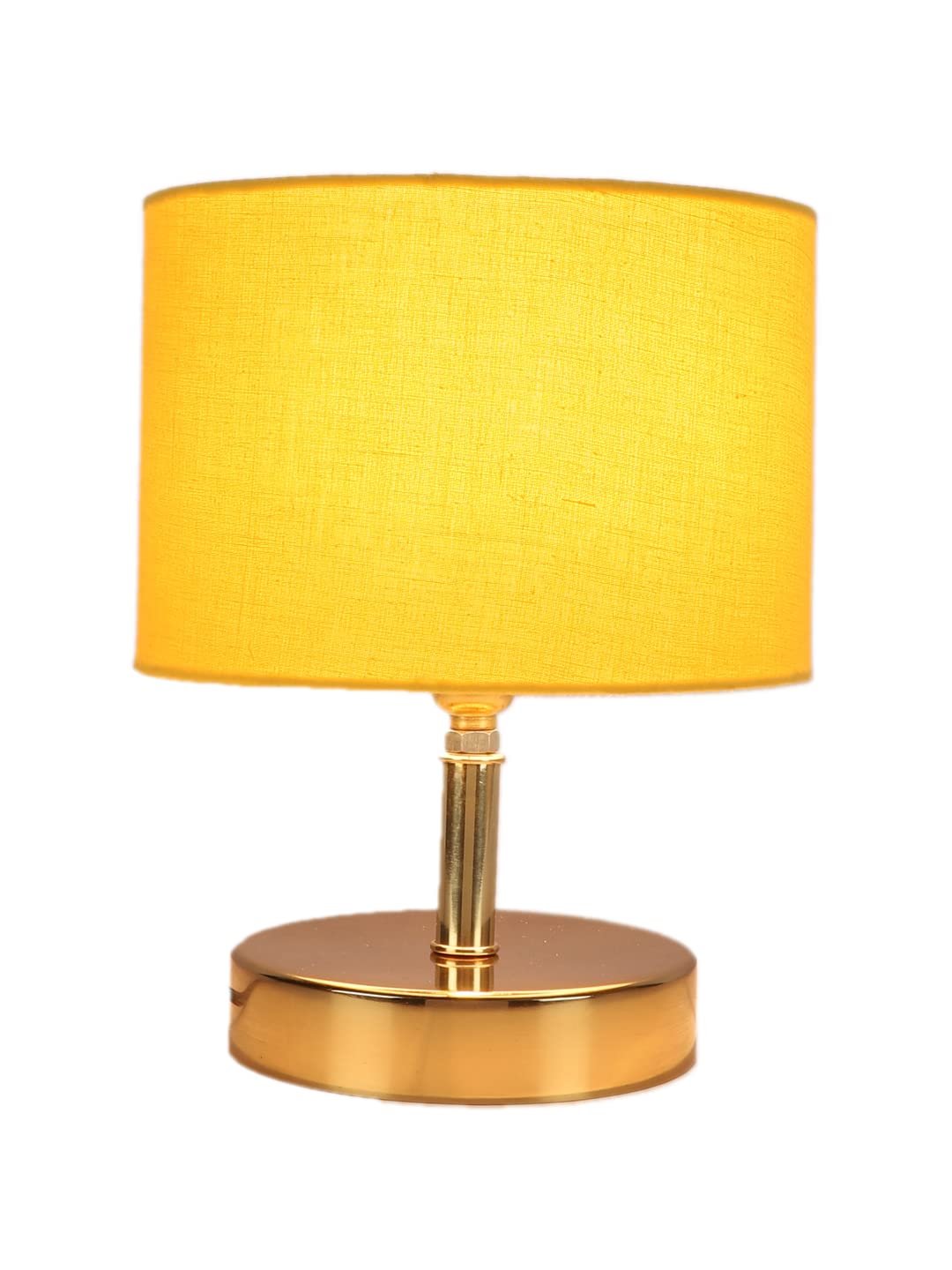 Metal Table lamp with Yellow Cotton Shade