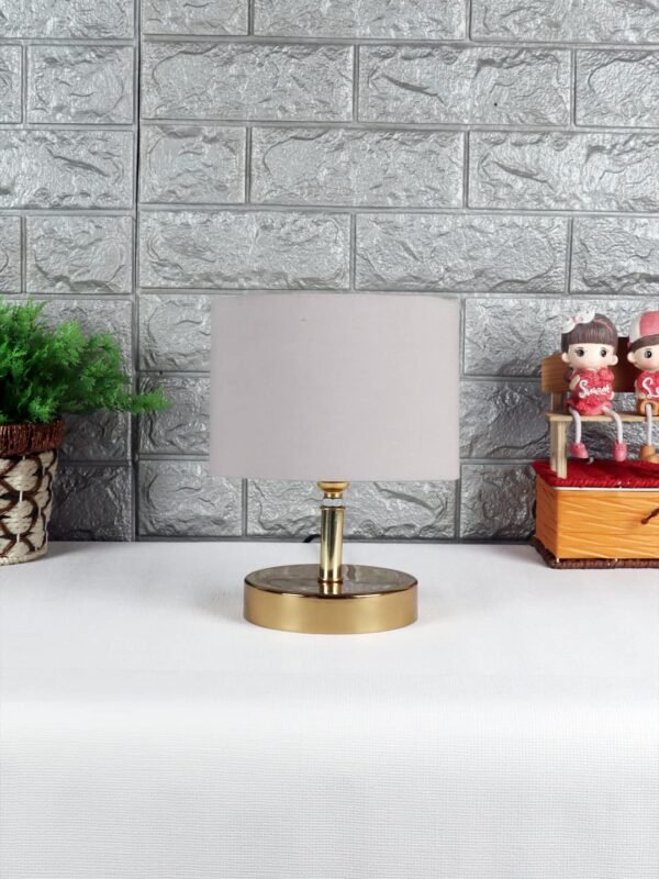 Metal table lamp with Grey cotton Shade
