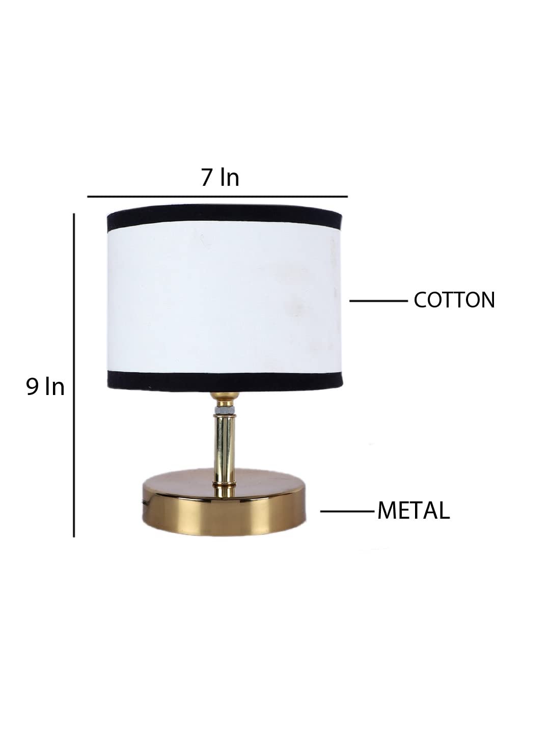 Metal Table lamp with Multicolor Cotton Shade