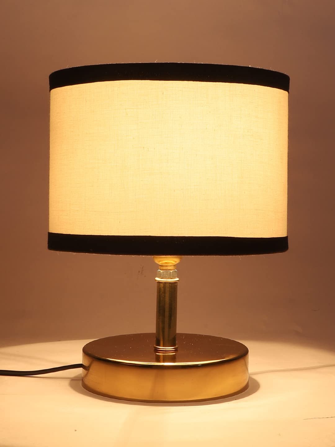 Metal Table lamp with Multicolor Cotton Shade