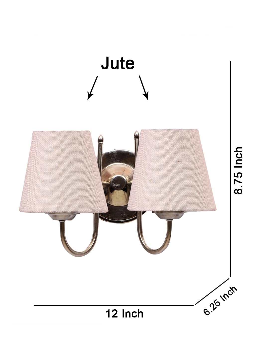 Metal Table lamp with Beige Jute Shade