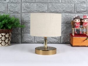 Metal Table lamp with White Jute Shade